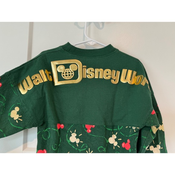 Disney Spirit Jersey Kids XS 4 Walt Disney World Holiday Mickey Christmas Green - Picture 6 of 9